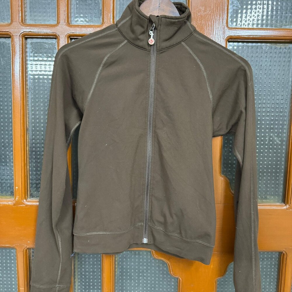 LULULEMON Scuba Jacket Women's Size 4 - Brown Zip Up Track Jacket - Athletic fit - Picture 3 of 6